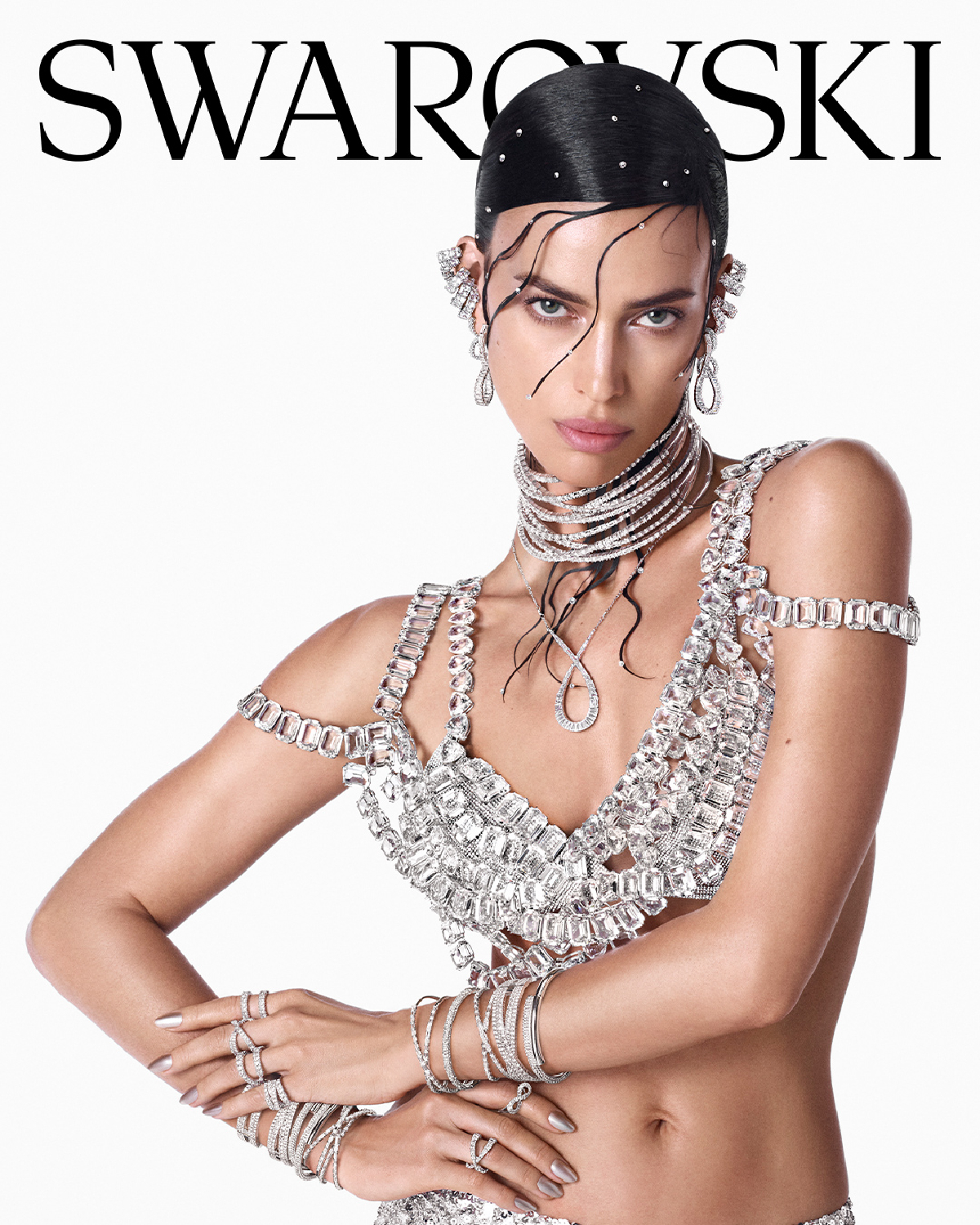 irina shayk, ირინა შეიკი, სვაროვსკი, swarovski, crystals, summer collection