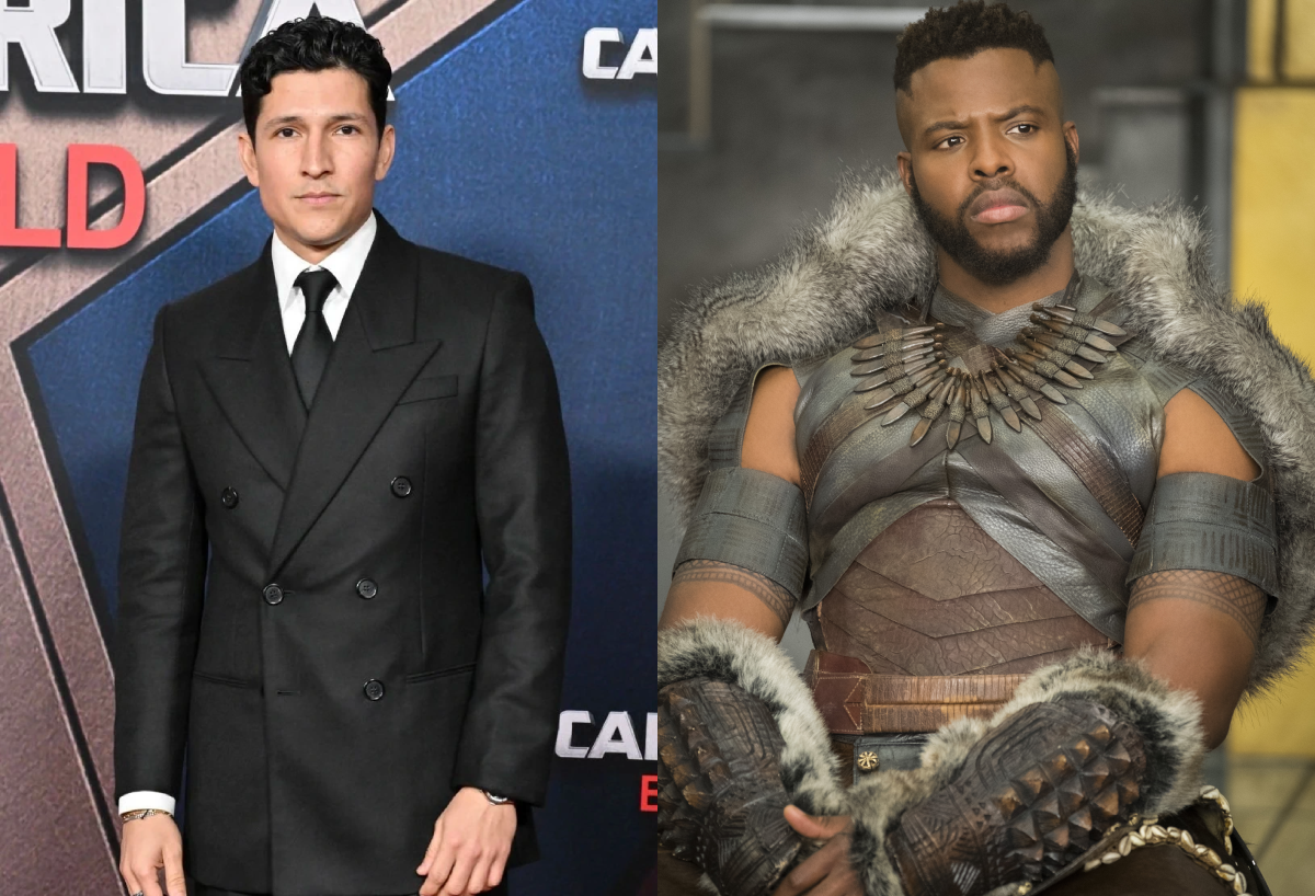Danny Ramirez, Winston Duke, the Falcon, M'Baku