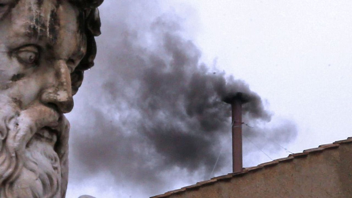 black smoke. Emitted from the Sistine Chapel’s