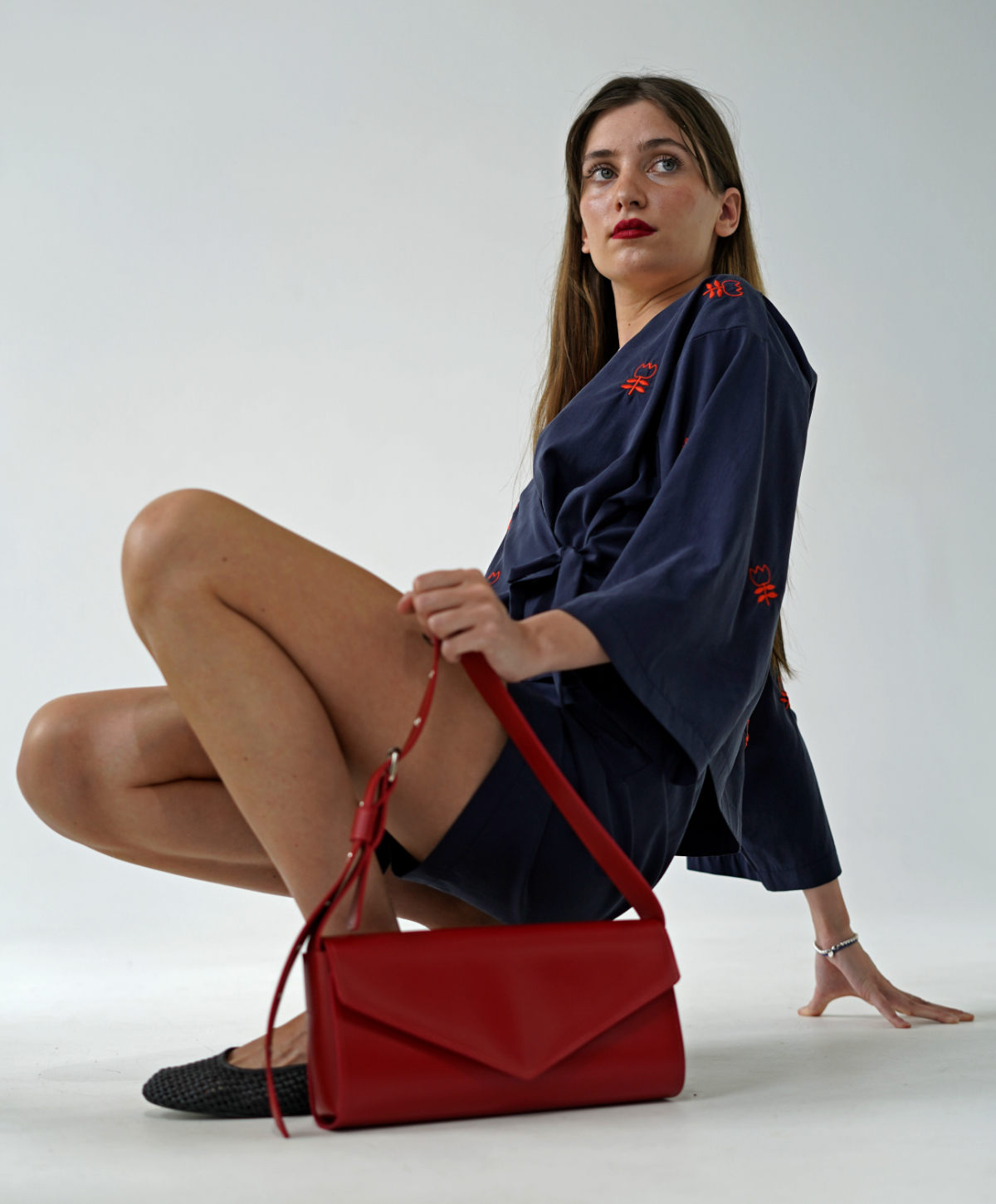 Kawalsky Accessories, ხელნაკეთი ჩანთა, კიმონო, shoulder bag, წითელი ჩანთა